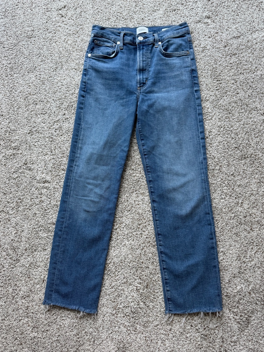 Citizens of Humanity Caia Straight Leg Jeans Size 27 Medium Wash Altered Hem
